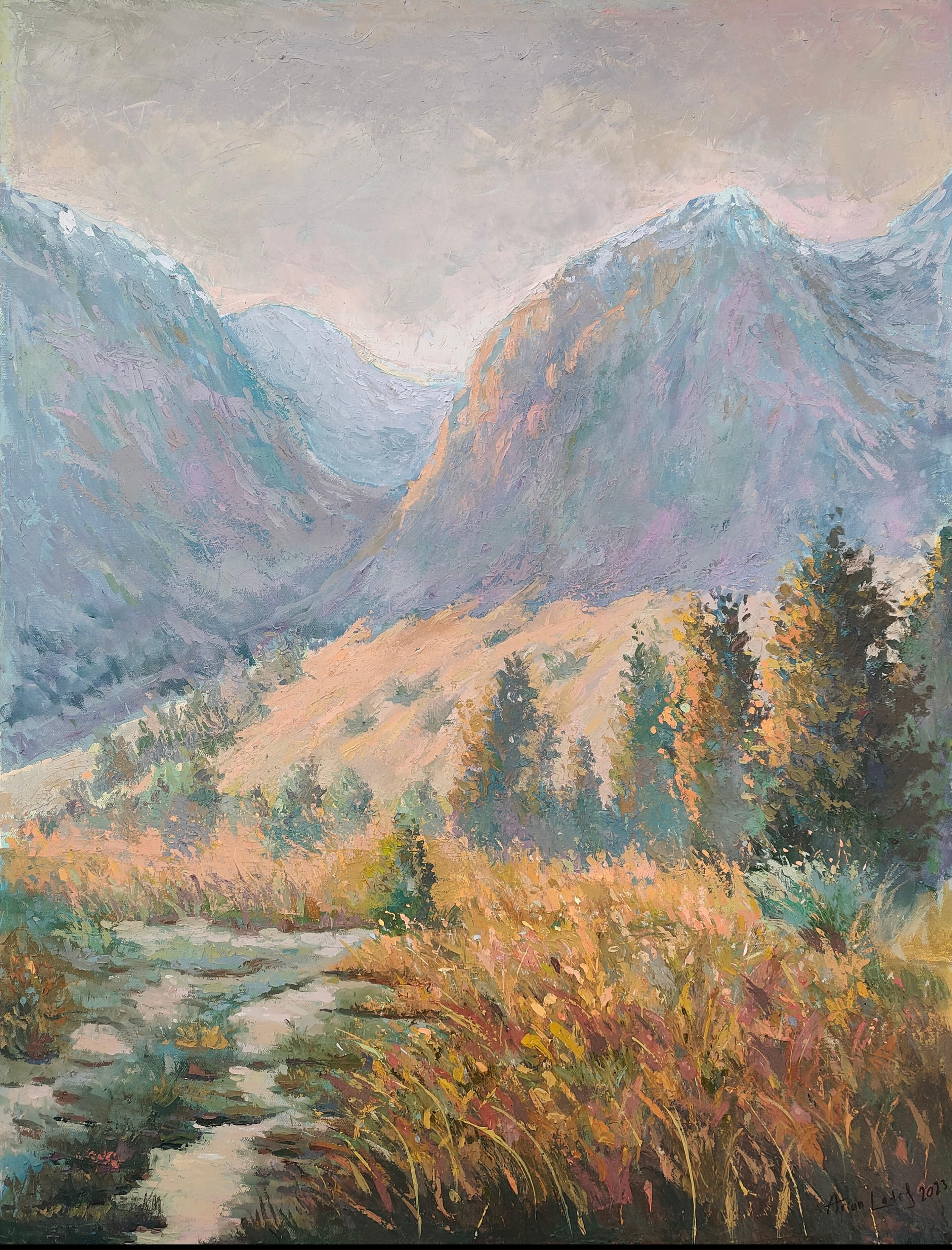 Autumn mountain painting by Arian Latif